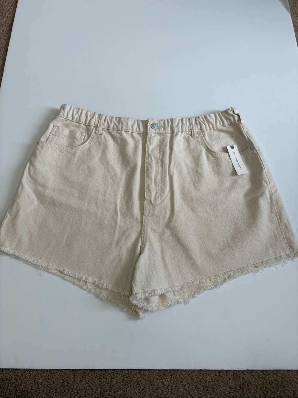 Anthropologie Pilcro Off White High Waisted Shorts Size XL New with Tags - Picture 1 of 9